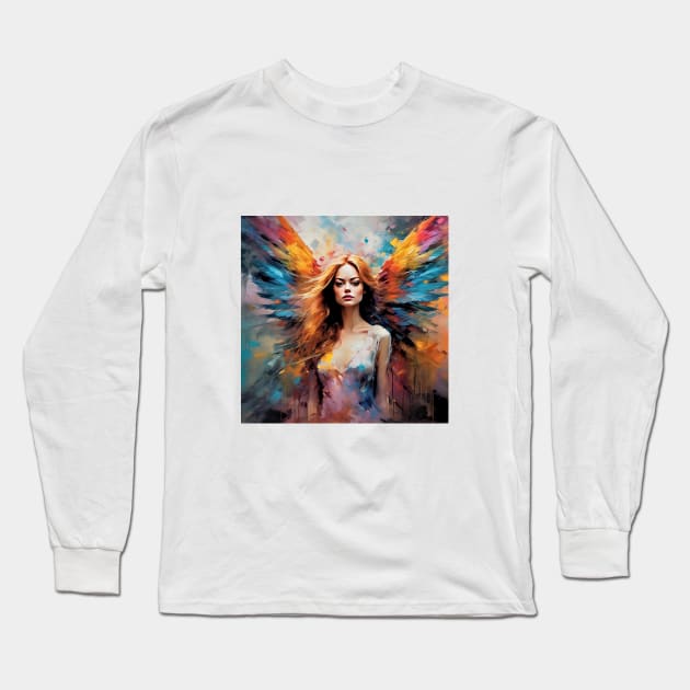 Emma Stone as an angel Long Sleeve T-Shirt by bogfl